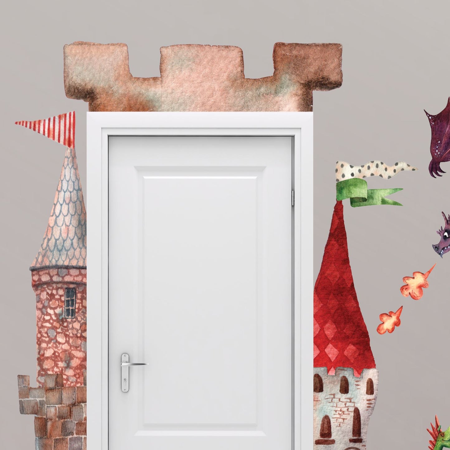 Castle and Dragons Wall Stickers | Door Decoration Wall Decals