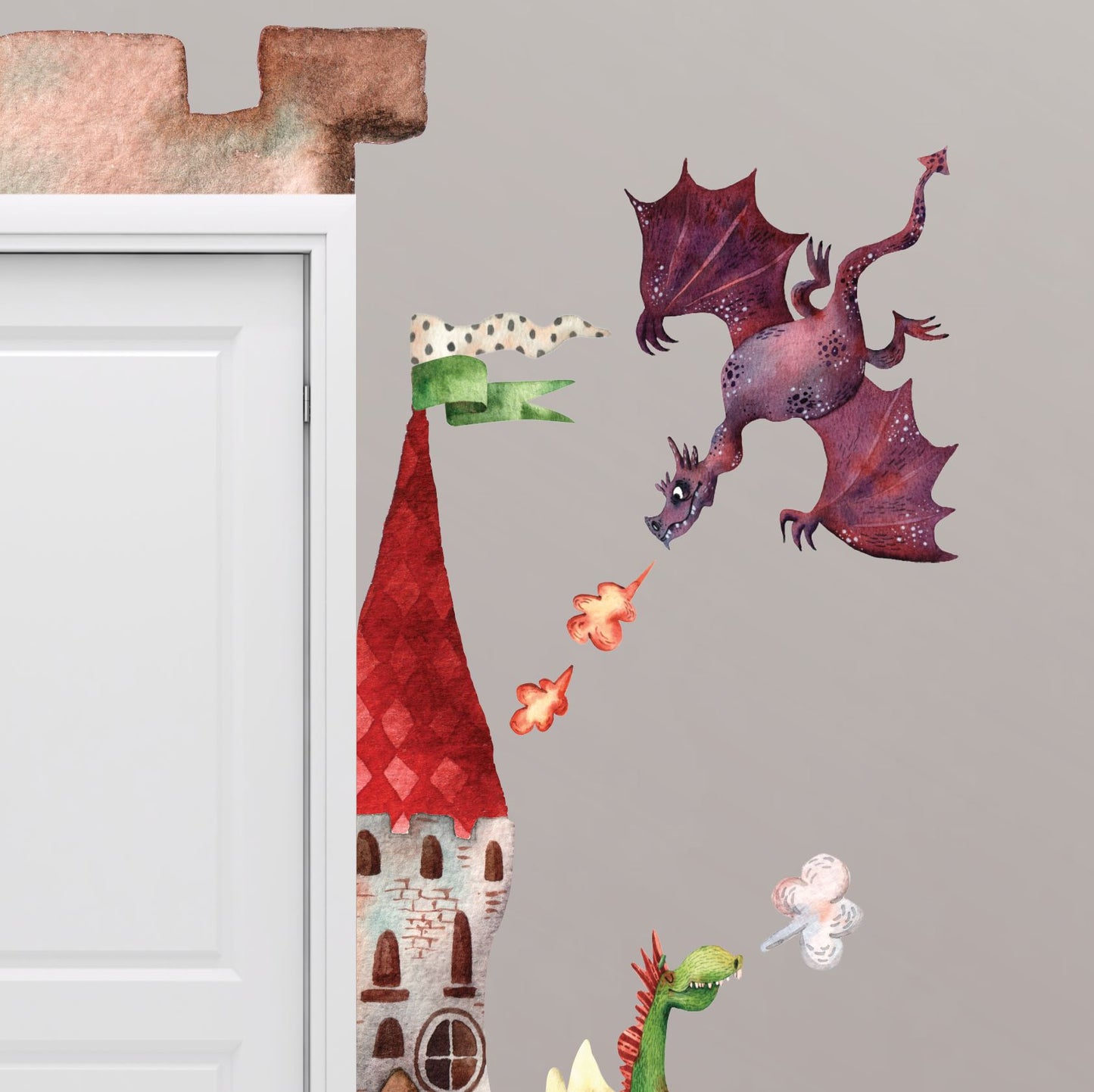 Castle and Dragons Wall Stickers | Door Decoration Wall Decals