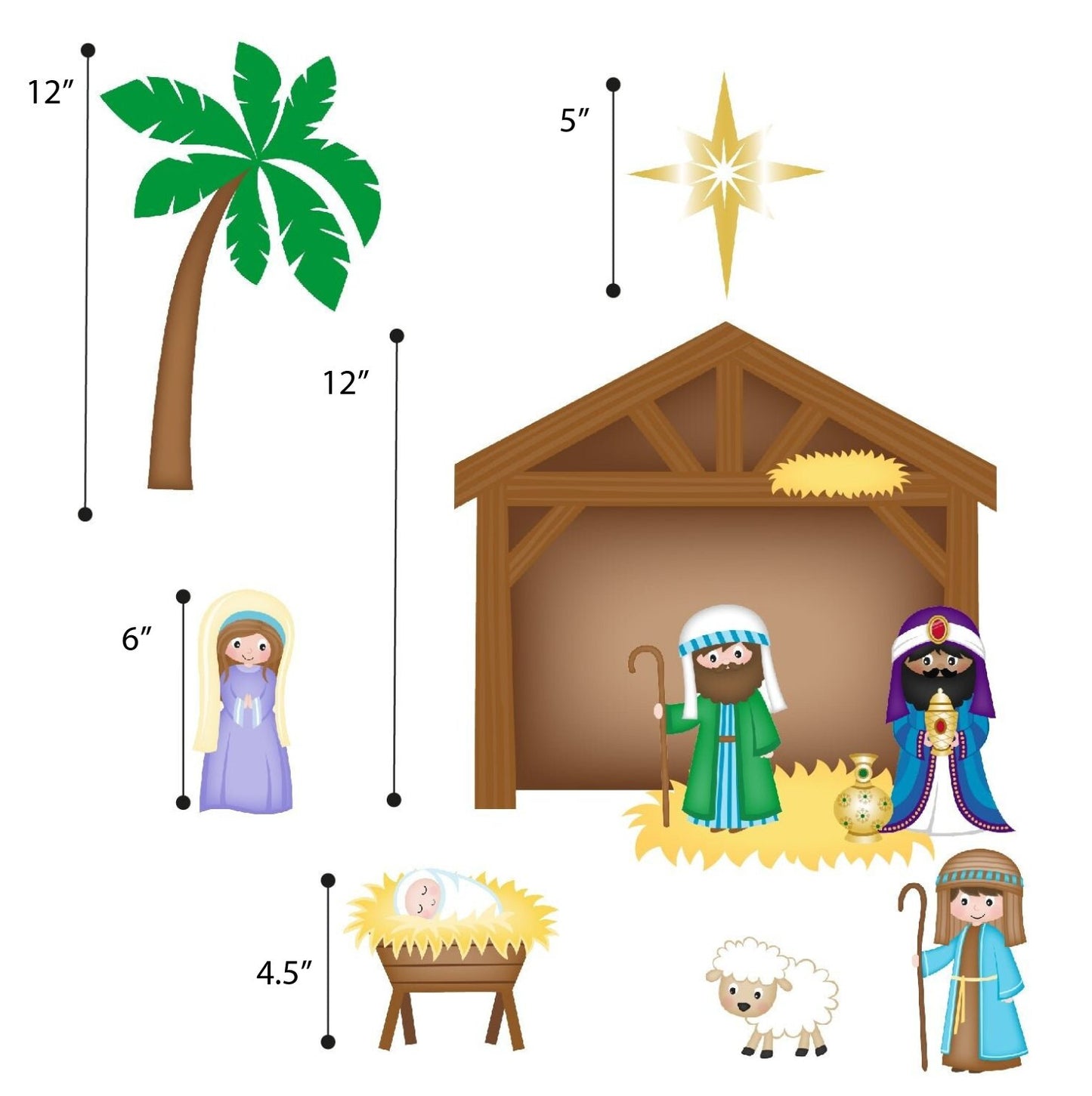 Advent Calendar Wall Decals Nativity for Kids • Countdown to Christmas! - Picture Perfect Decals
