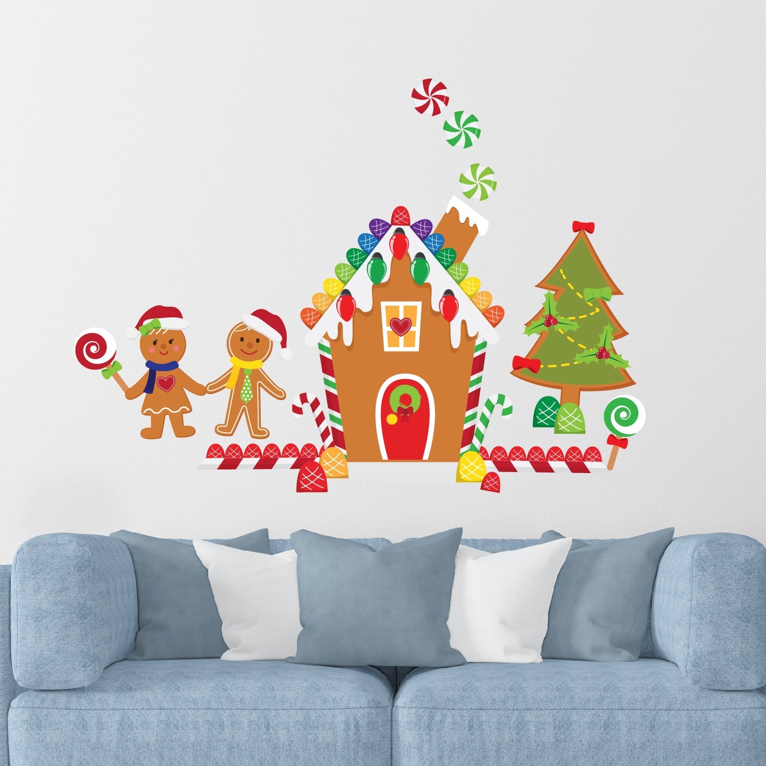 Christmas Gingerbread House Kit Wall Decals - NO MESS! - Picture Perfect Decals