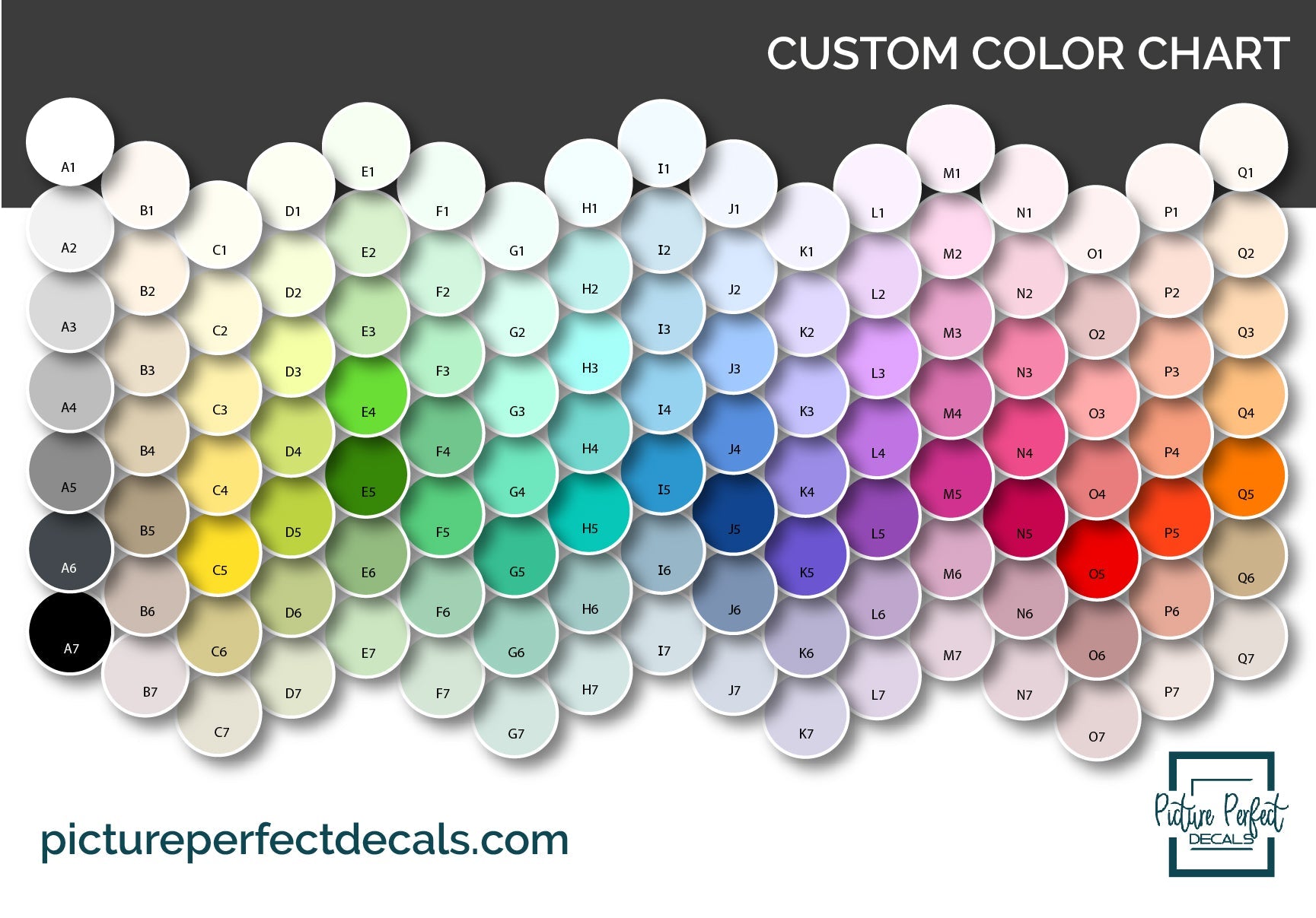 Color Chart - Picture Perfect Decals
