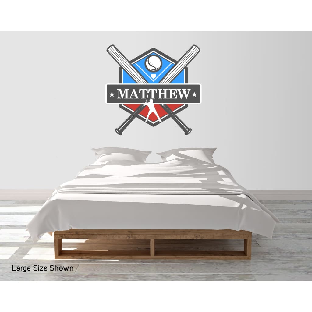 Custom Baseball Wall Decal | Any name and team colors! - Picture Perfect Decals