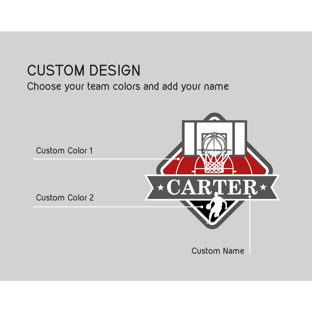 Custom Basketball Wall Decals | Any name and team colors! - Picture Perfect Decals