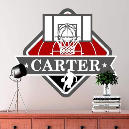 Custom Basketball Wall Decals | Any name and team colors! - Picture Perfect Decals