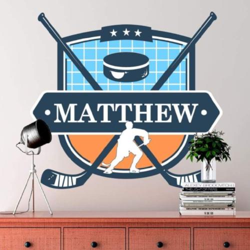 Custom Hockey Wall Decals | Any name and team colors! - Picture Perfect Decals