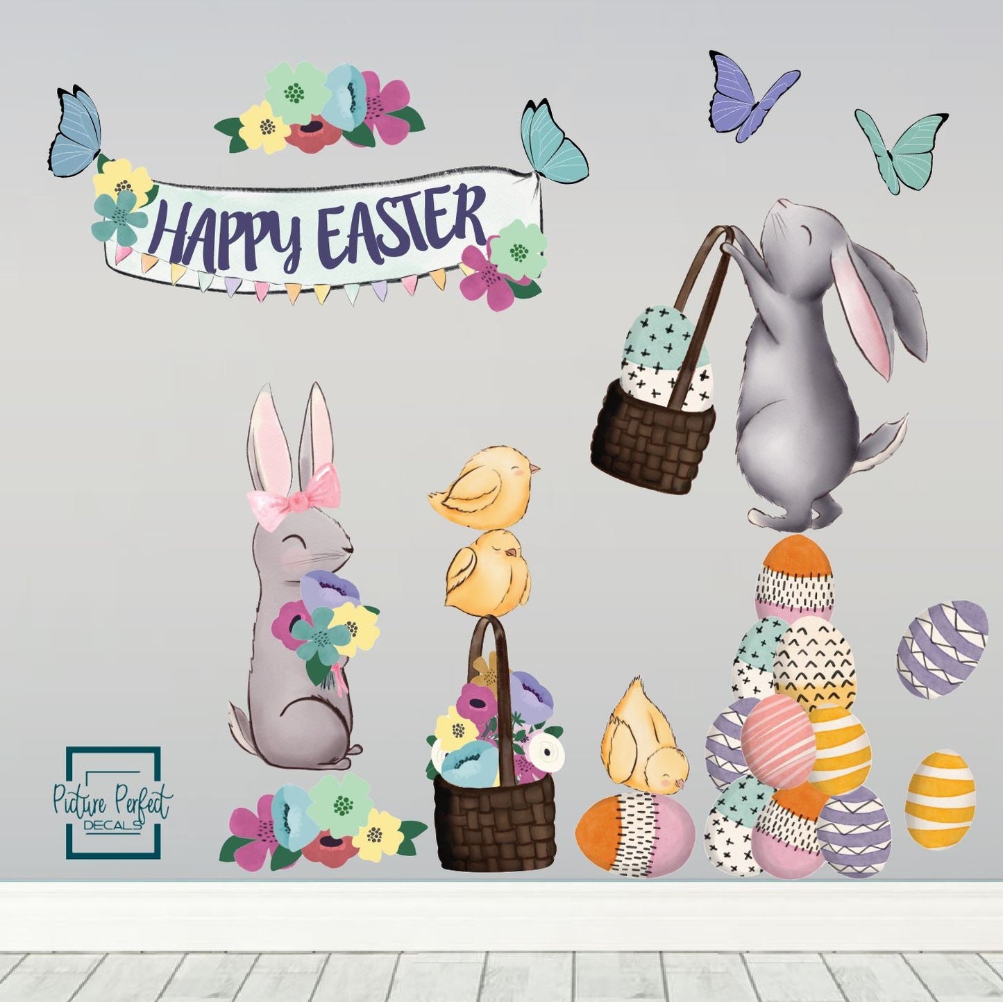 Easter Wall Decals Easter Bunny Spring Decoration - Picture Perfect Decals