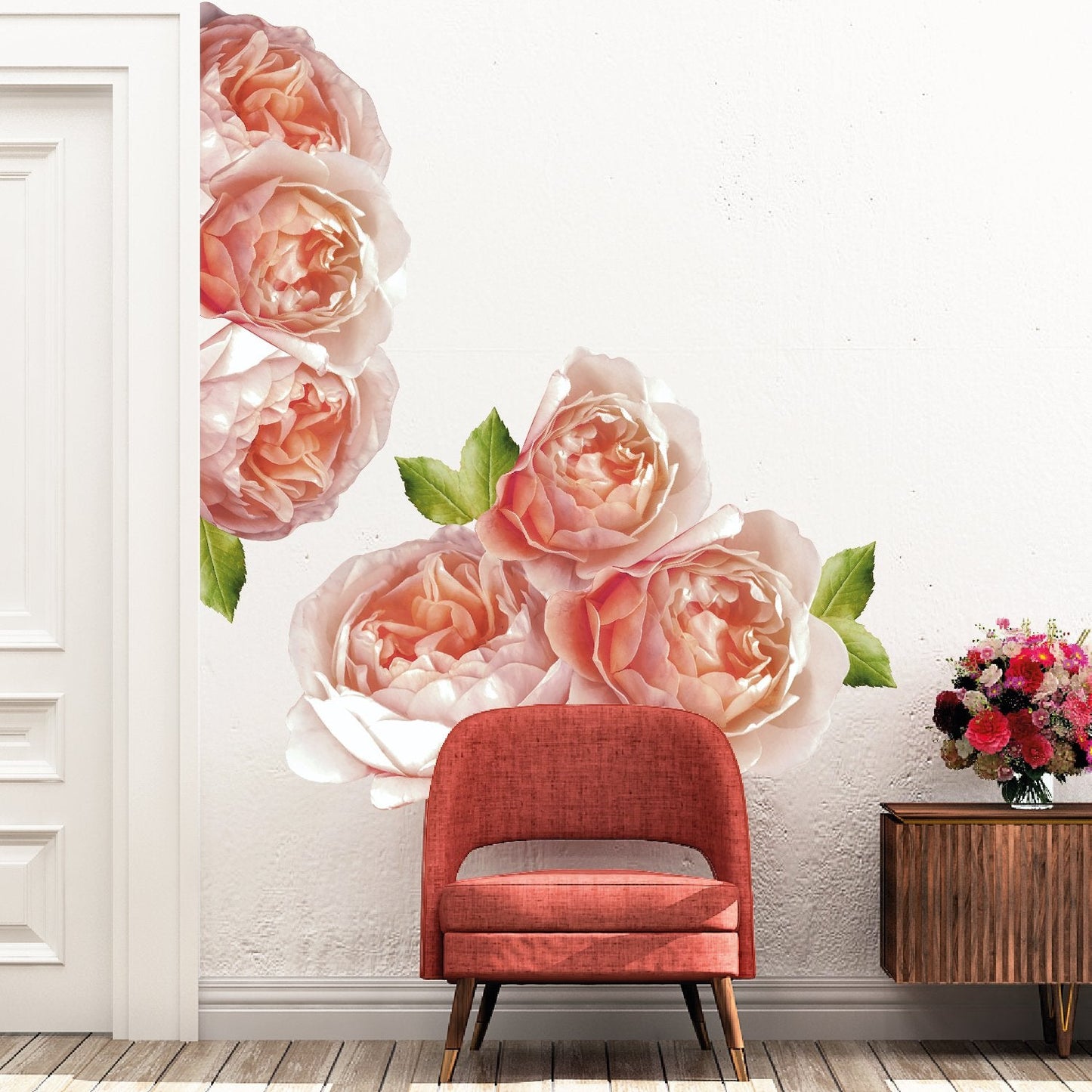 Extra Large Rose Peonies Flowers Wall Decals - Picture Perfect Decals