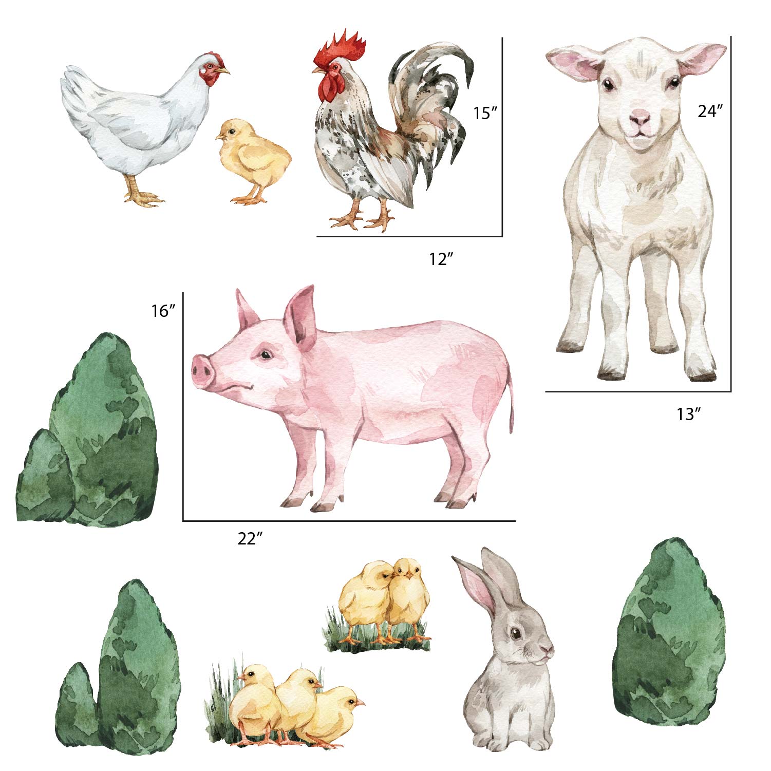 Farm Animal Wall Decals - Picture Perfect Decals