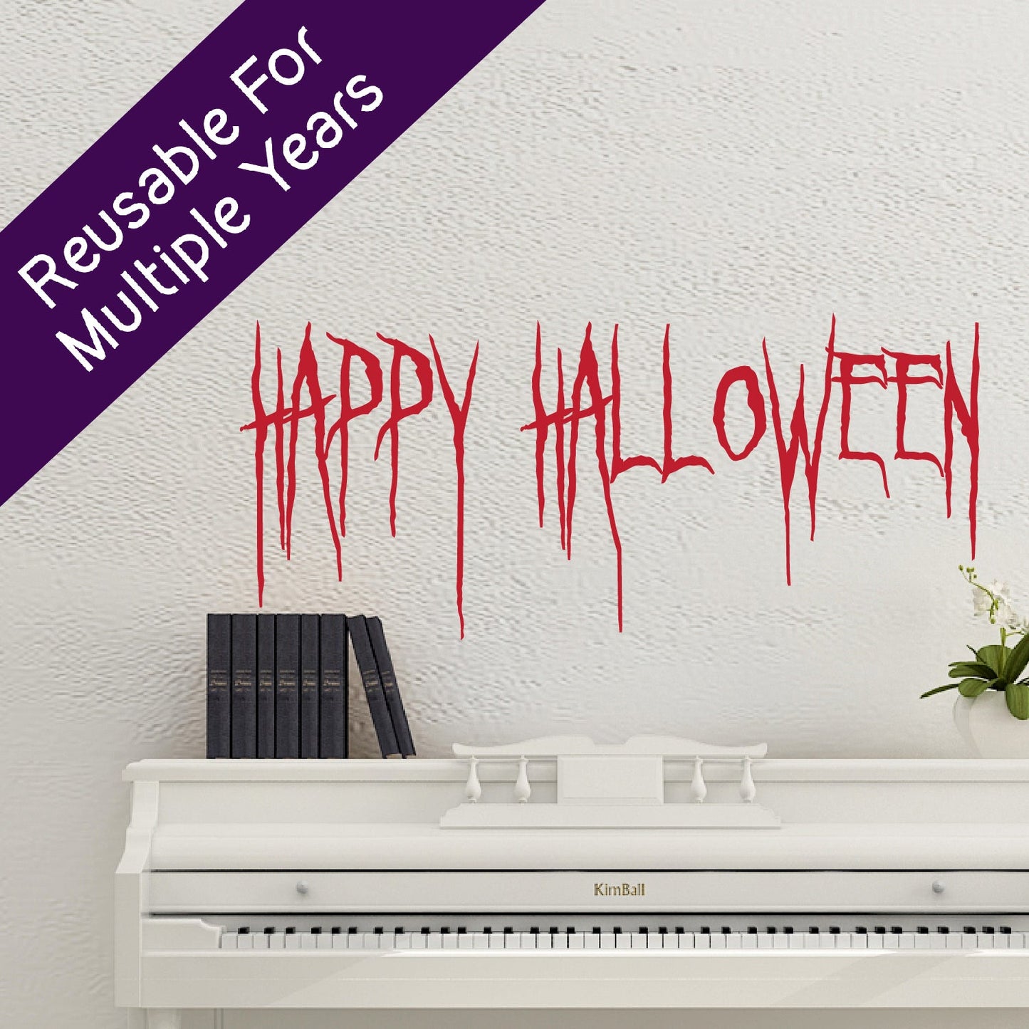 HAPPY HALLOWEEN Halloween Wall Decals | Reusable Halloween Wall Decor - Picture Perfect Decals