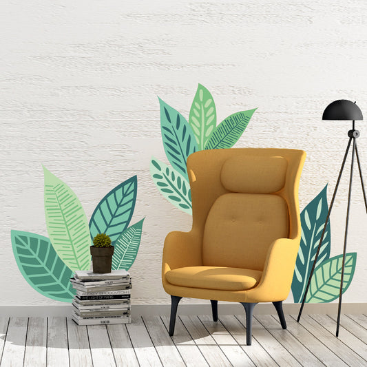 Large Leaves Wall Decals | Greens - Picture Perfect Decals