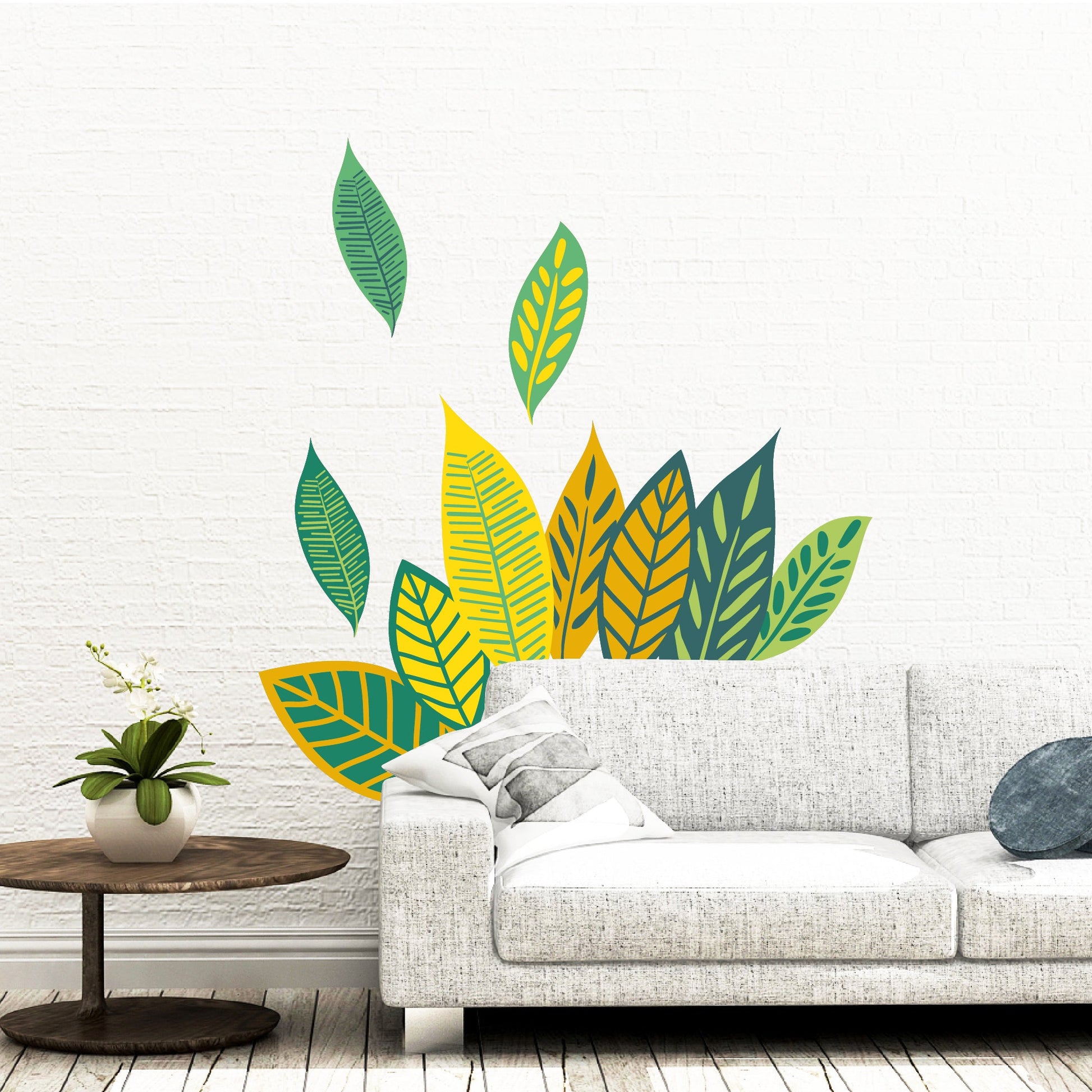 Large Leaves Wall Decals | Yellows + Greens - Picture Perfect Decals