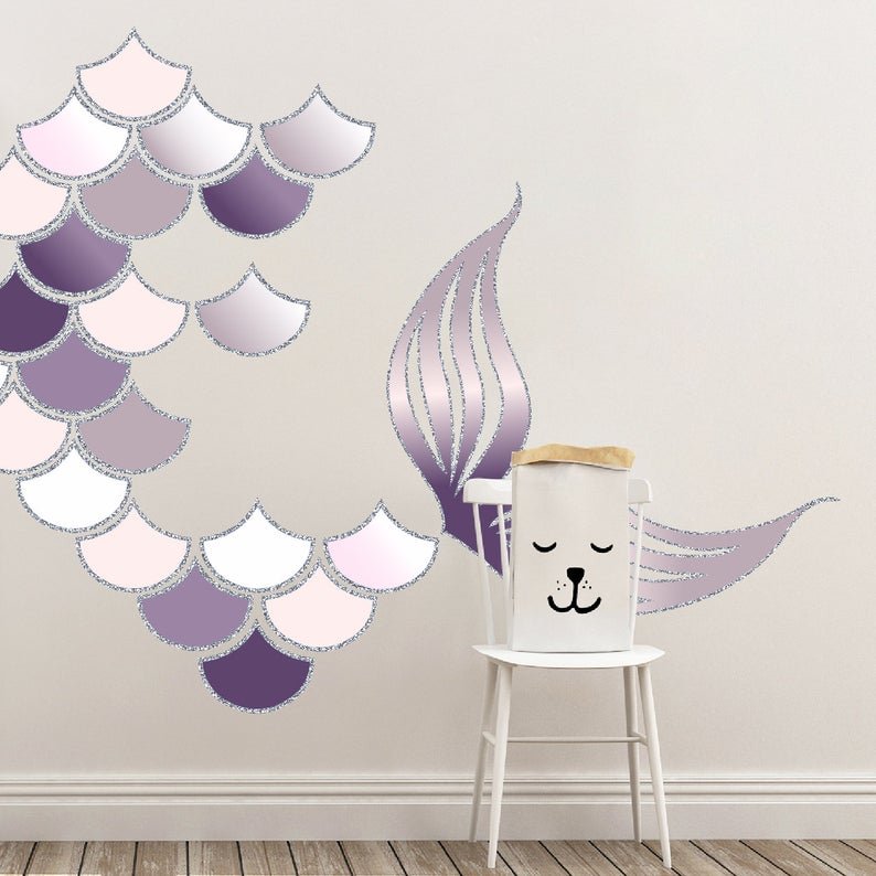 Mermaid Scales and Mermaid Tail Wall Decals | Pastel Rainbow - Picture Perfect Decals