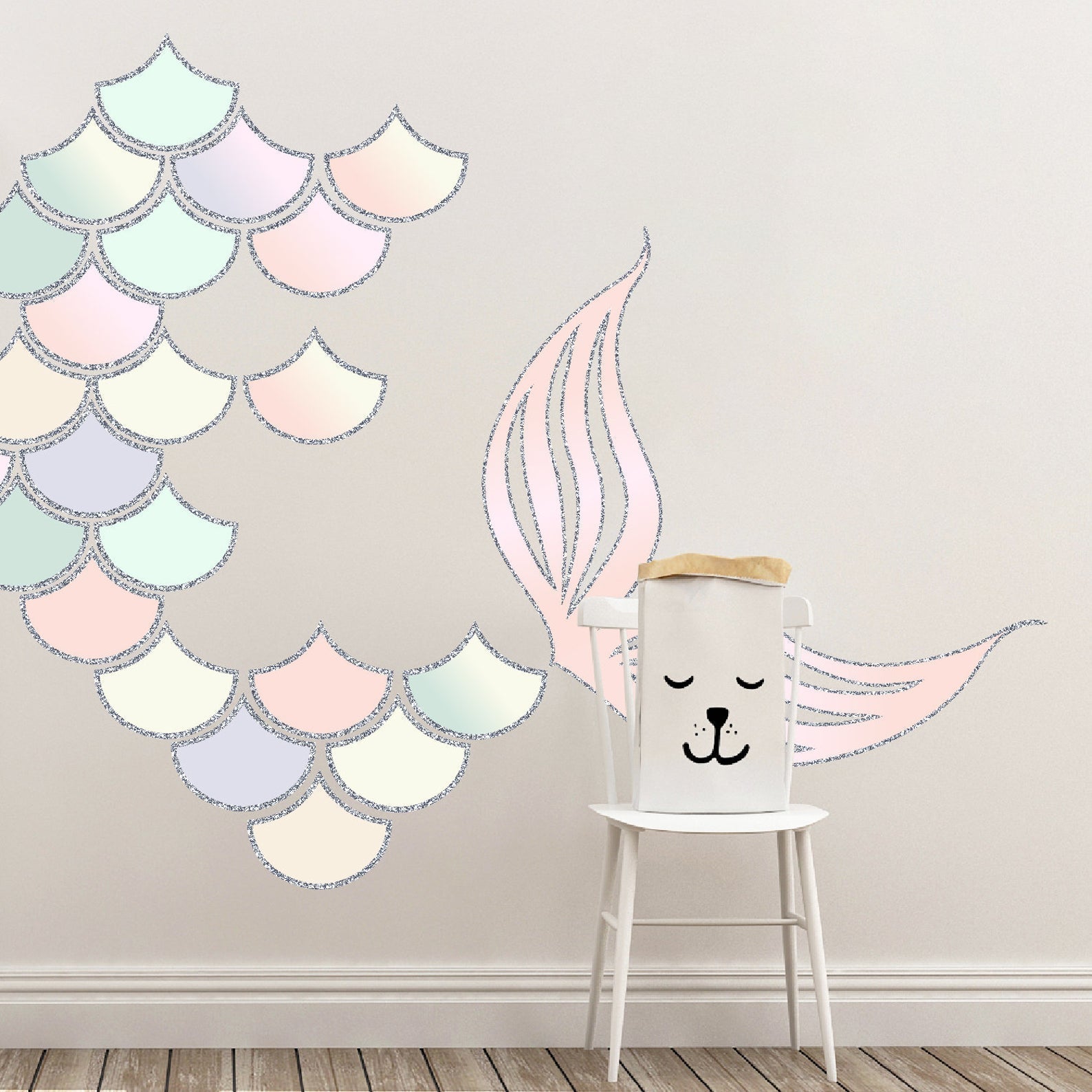 Mermaid Scales and Mermaid Tail Wall Decals | Purples and Blush - Picture Perfect Decals