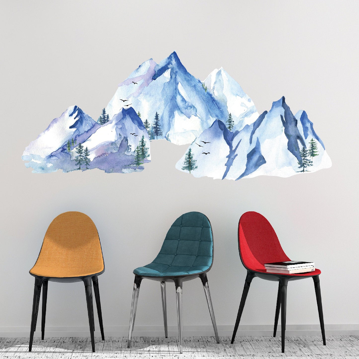 Mountains | Watercolor Wall Decals | Blues - Picture Perfect Decals