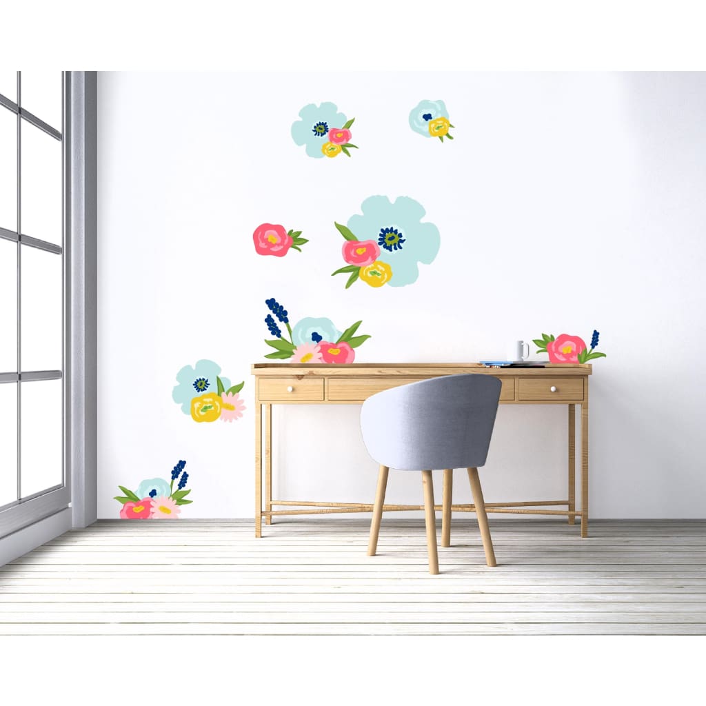 Spring Flowers Wall Decals | Teal Blossoms - Picture Perfect Decals