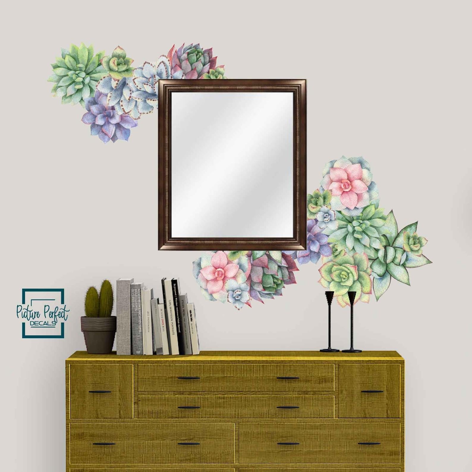 Succulents Wall Decals | Succulent Bouquet Wall Stickers - Picture Perfect Decals